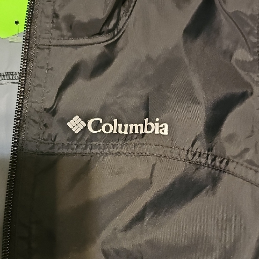 Columbia Black Jacket Windbreaker Size 6 - 7 Boy Girl Coat Hood Outerwear Rain - Picture 6 of 6
